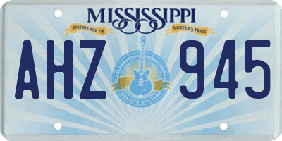 MS license plate AHZ945