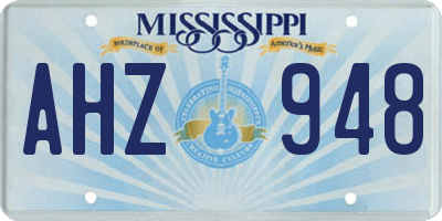 MS license plate AHZ948