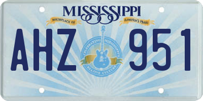 MS license plate AHZ951