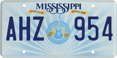 MS license plate AHZ954