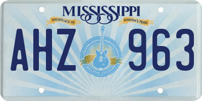 MS license plate AHZ963
