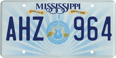 MS license plate AHZ964