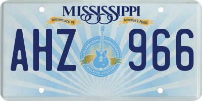 MS license plate AHZ966