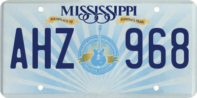 MS license plate AHZ968