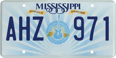 MS license plate AHZ971