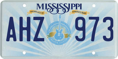 MS license plate AHZ973