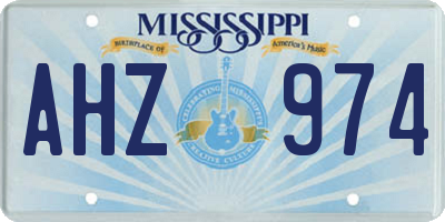 MS license plate AHZ974