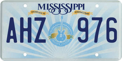 MS license plate AHZ976