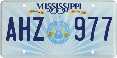 MS license plate AHZ977