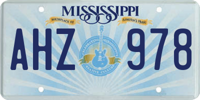 MS license plate AHZ978