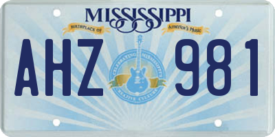 MS license plate AHZ981