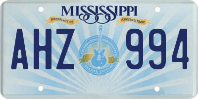 MS license plate AHZ994