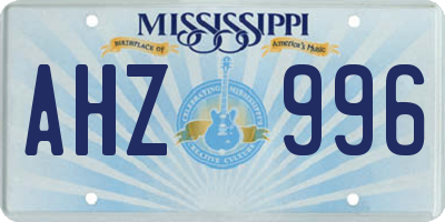 MS license plate AHZ996