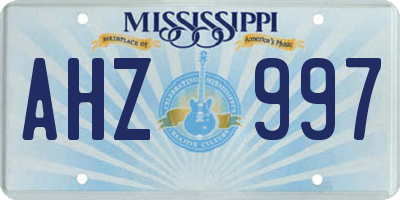 MS license plate AHZ997