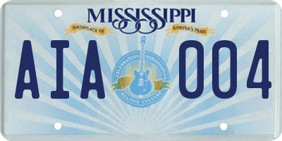 MS license plate AIA004