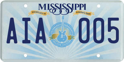 MS license plate AIA005