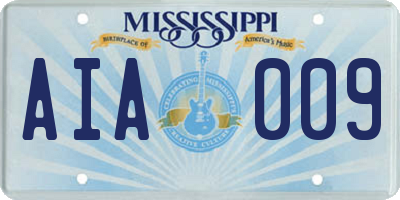 MS license plate AIA009