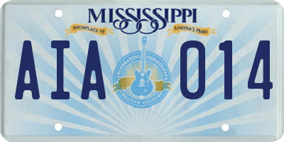 MS license plate AIA014