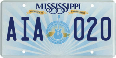 MS license plate AIA020