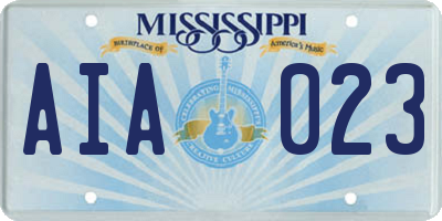 MS license plate AIA023