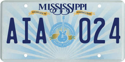 MS license plate AIA024