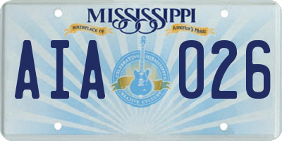 MS license plate AIA026