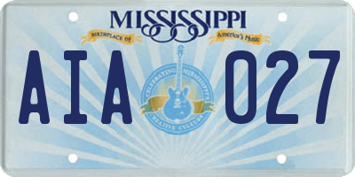 MS license plate AIA027