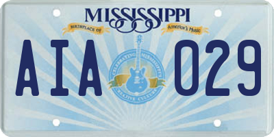 MS license plate AIA029