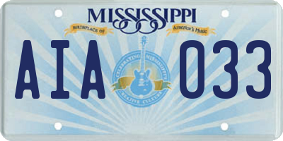 MS license plate AIA033