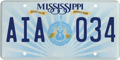 MS license plate AIA034