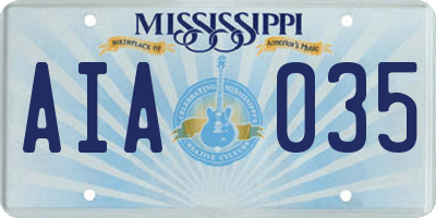 MS license plate AIA035