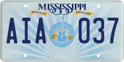MS license plate AIA037