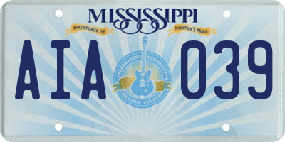 MS license plate AIA039