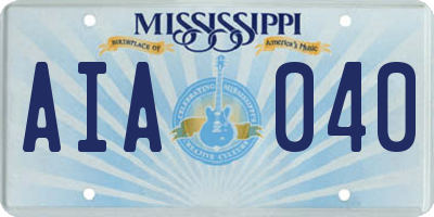 MS license plate AIA040