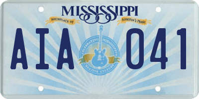 MS license plate AIA041