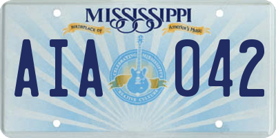 MS license plate AIA042