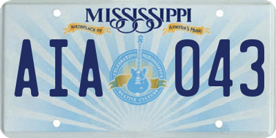 MS license plate AIA043