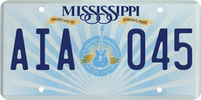 MS license plate AIA045