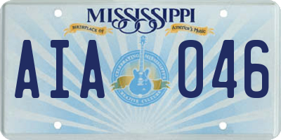 MS license plate AIA046