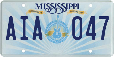 MS license plate AIA047