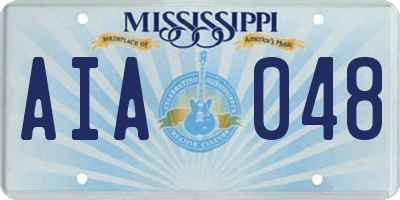 MS license plate AIA048