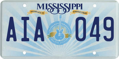 MS license plate AIA049