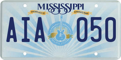 MS license plate AIA050