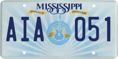 MS license plate AIA051