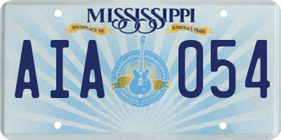 MS license plate AIA054