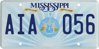 MS license plate AIA056