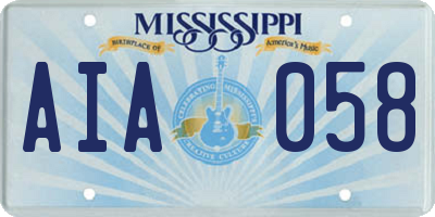 MS license plate AIA058
