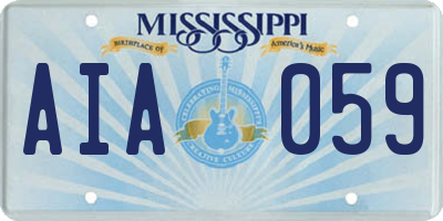 MS license plate AIA059