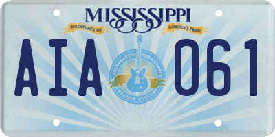 MS license plate AIA061