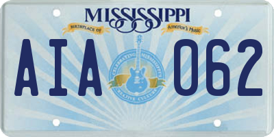 MS license plate AIA062